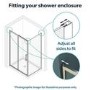 1100x700mm Chrome 6mm Glass Rectangular Sliding Shower Enclosure - Carina