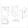 500mm Blue Freestanding Vanity Unit with Basin and Black Handles - Ashford