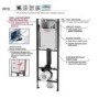 Wall Hung Rimless Toilet with Soft Close Seat, Chrome Mechanical Flush Plate, 1177mm Wirquin Frame & Cistern – Newport