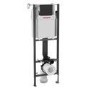 Wall Hung Rimless Toilet with Soft Close Seat, Black Mechanical Flush Plate, 1177mm Wirquin Frame & Cistern – Newport