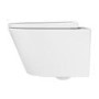 Wall Hung Rimless Toilet with Soft Close Seat, Black Glass Sensor Flush Plate, 820mm Frame & Cistern – Newport