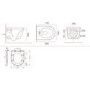 Wall Hung Toilet with Soft Close Toilet Seat, Brushed Bronze Pneumatic Flush Plate, 1168mm Frame & Cistern - Newport