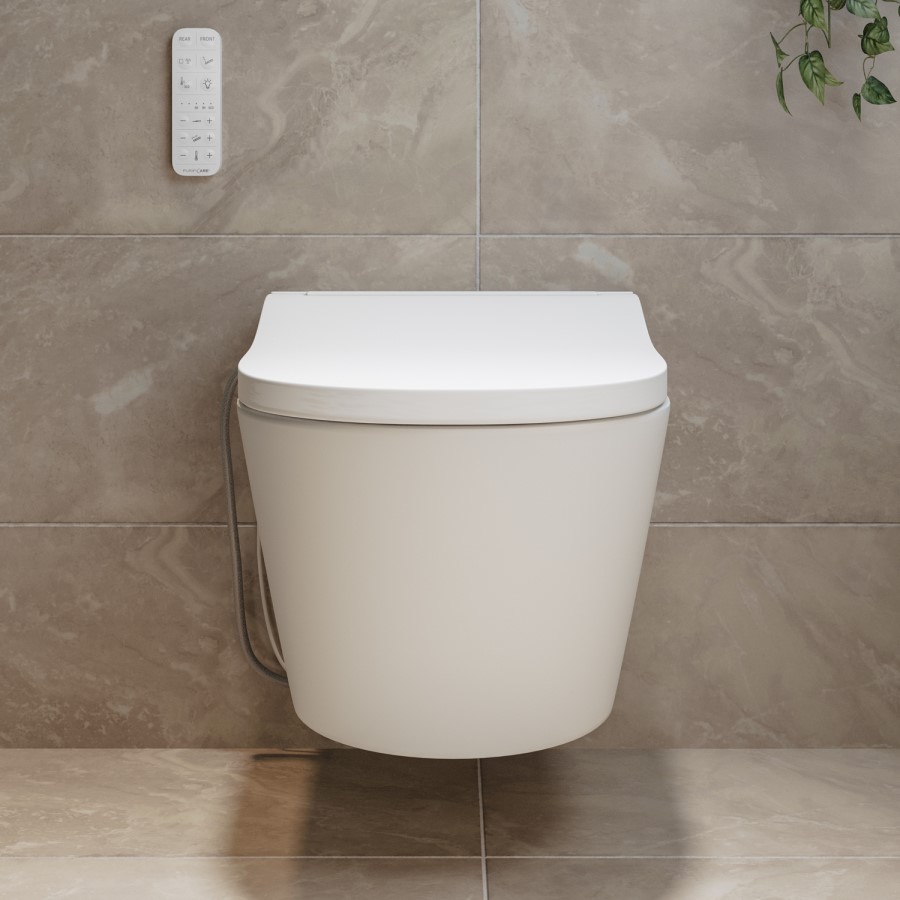 Newport Wall Hung Smart Bidet Japanese Toilet with Heated Seat - Purificare