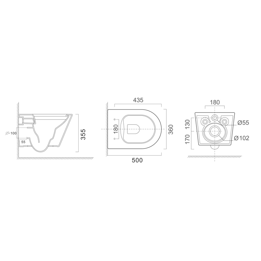 Newport Wall Hung Smart Bidet Japanese Toilet with Heated Seat - Purificare