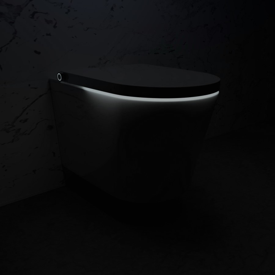 Wall Hung Smart Bidet Toilet with Gunmetal Flush Plate & 1168mm Frame & Cistern - Purificare 