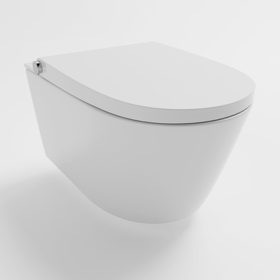 Wall Hung Smart Bidet Toilet with Gunmetal Flush Plate & 1168mm Frame & Cistern - Purificare 
