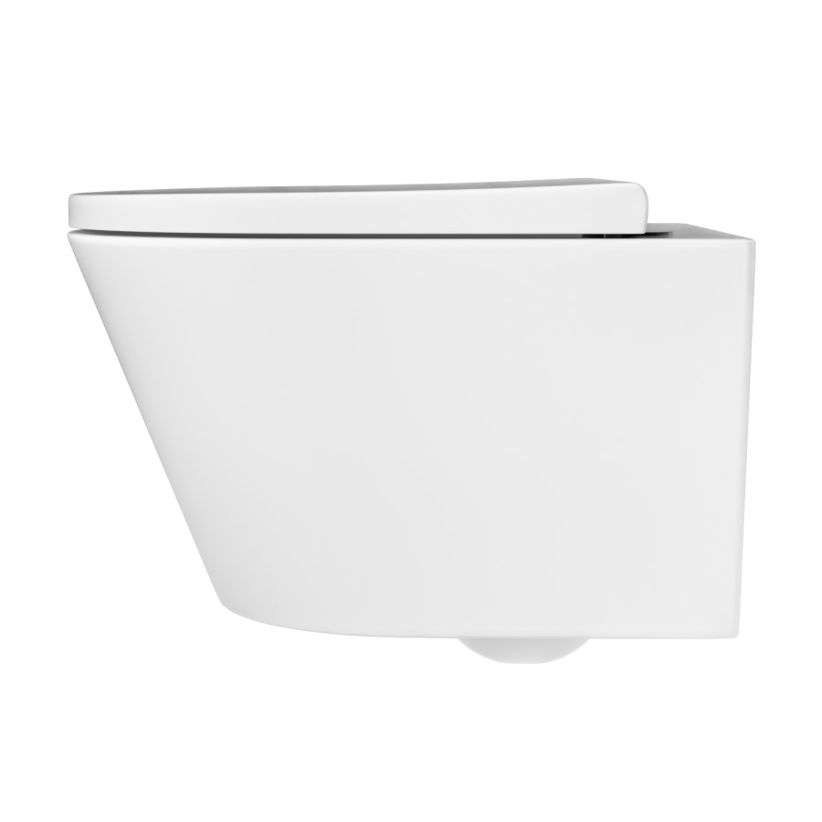 Wall Hung Rimless Short Projection Toilet with Soft Close Seat and Tornado Flush – Newport
