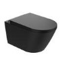 Matt Black Wall Hung Smart Bidet with Brushed Brass Pneumatic Flush Plate, 820mm Frame & Cistern – Purificare