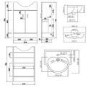 560mm White Freestanding Vanity Unit with Basin - Classic
