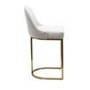 Set of 3 Beige Boucle Kitchen Stools with Gold Legs - Callie