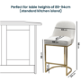 Set of 4 Beige Boucle Kitchen Stools with Gold Legs - Callie