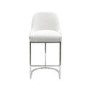 Set of 4 Beige Boucle and Chrome Kitchen Stools - Callie