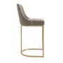 Set of 4 Mink Velvet Kitchen Stools with Gold Legs - Callie