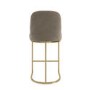 Set of 4 Mink Velvet Kitchen Stools with Gold Legs - Callie