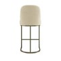 Set of 2 Beige Upholstered Kitchen Stools with Brass Legs - Callie