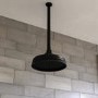 Black 2 Outlet Ceiling Mounted Thermostatic Mixer Shower Set with Hand Shower - Cambridge