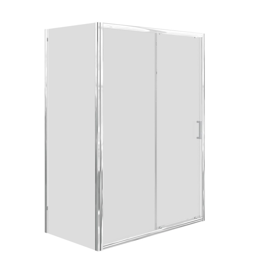 1100x700mm Chrome 6mm Glass Rectangular Sliding Shower Enclosure - Carina