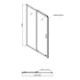 1100x700mm Chrome 6mm Glass Rectangular Sliding Shower Enclosure - Carina
