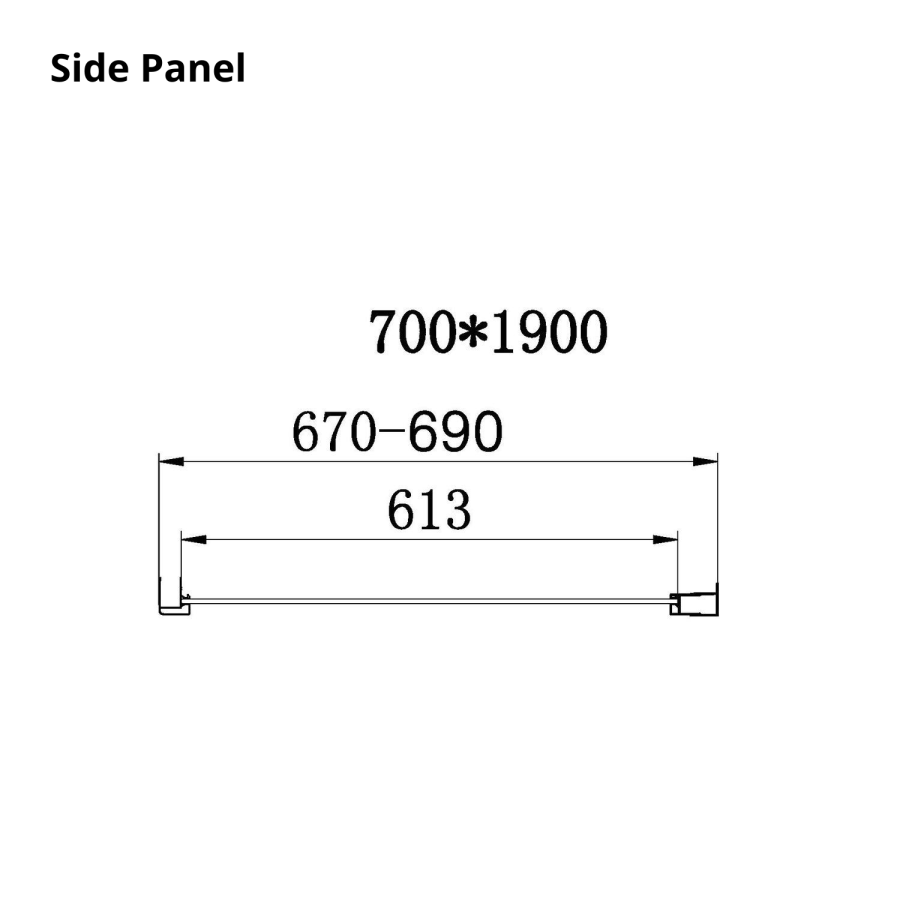 1100x700mm Chrome 6mm Glass Rectangular Sliding Shower Enclosure - Carina
