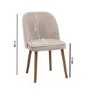 Set of 6 Beige Upholstered Dining Chairs - Claudia