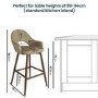 Set of 4 Walnut and Beige Faux Leather Kitchen Stools with Back - Colbie