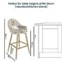 Set of 3 Gold and Beige Upholstered Kitchen Stools with Back - Colbie