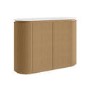 1200mm Wooden Curved Fluted Freestanding Double Countertop Vanity Unit - Matira