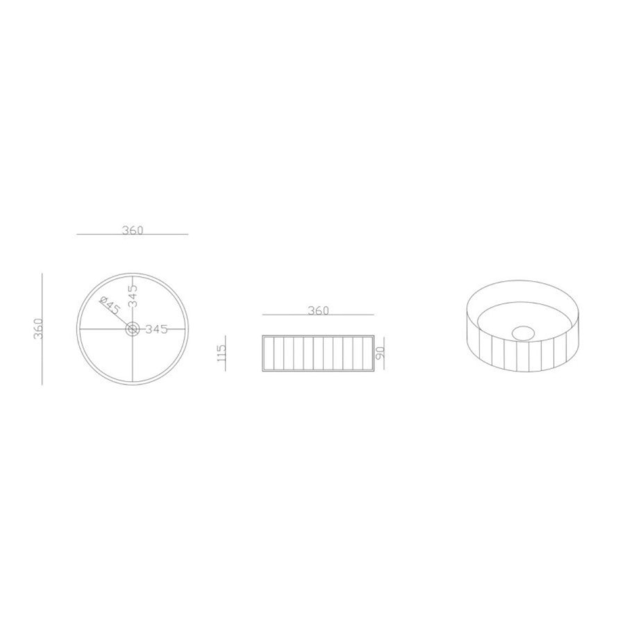 800mm Walnut Wood Effect Curved Fluted Freestanding Countertop Vanity Unit with Basin – Matira