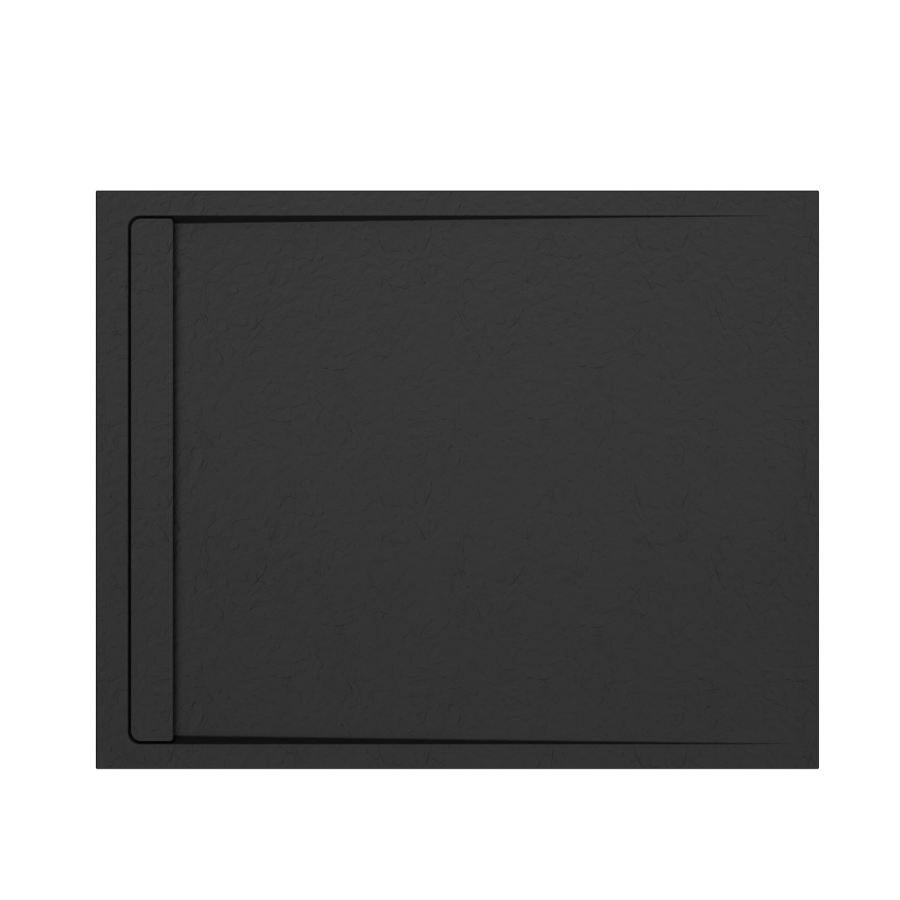 1000x800mm Rectangular Anti-Slip 30mm Slimline Black Stone Resin Shower Tray – Coast