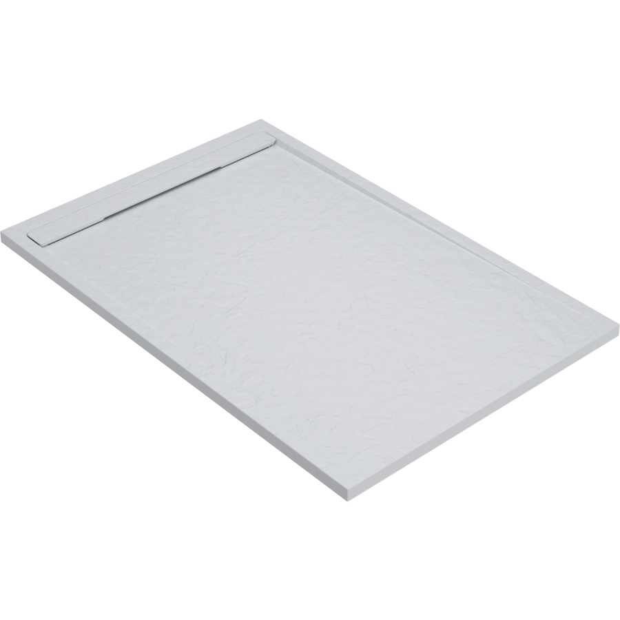 1400x800mm Rectangular Anti-Slip 30mm Slimline White Stone Resin Shower Tray – Coast