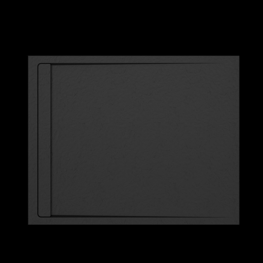1400x900mm Rectangular Anti-Slip 30mm Slimline Black Stone Resin Shower Tray – Coast