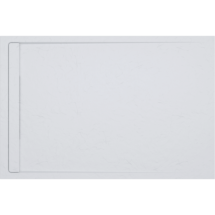 1400x900mm Rectangular Anti-Slip 30mm Slimline White Stone Resin Shower Tray – Coast