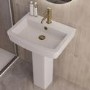 1300 x 800mm Brass Walk in Shower Enclosure Suite with Ashford Toilet and Basin