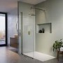 1300 x 800mm Brass Walk in Shower Enclosure Suite with Ashford Toilet and Basin