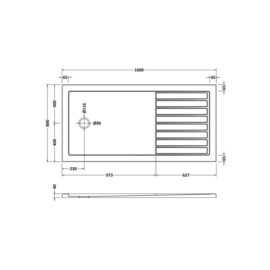 1600 x 800mm Brass Walk in Shower Enclosure Suite with Toilet and Basin - Corvus