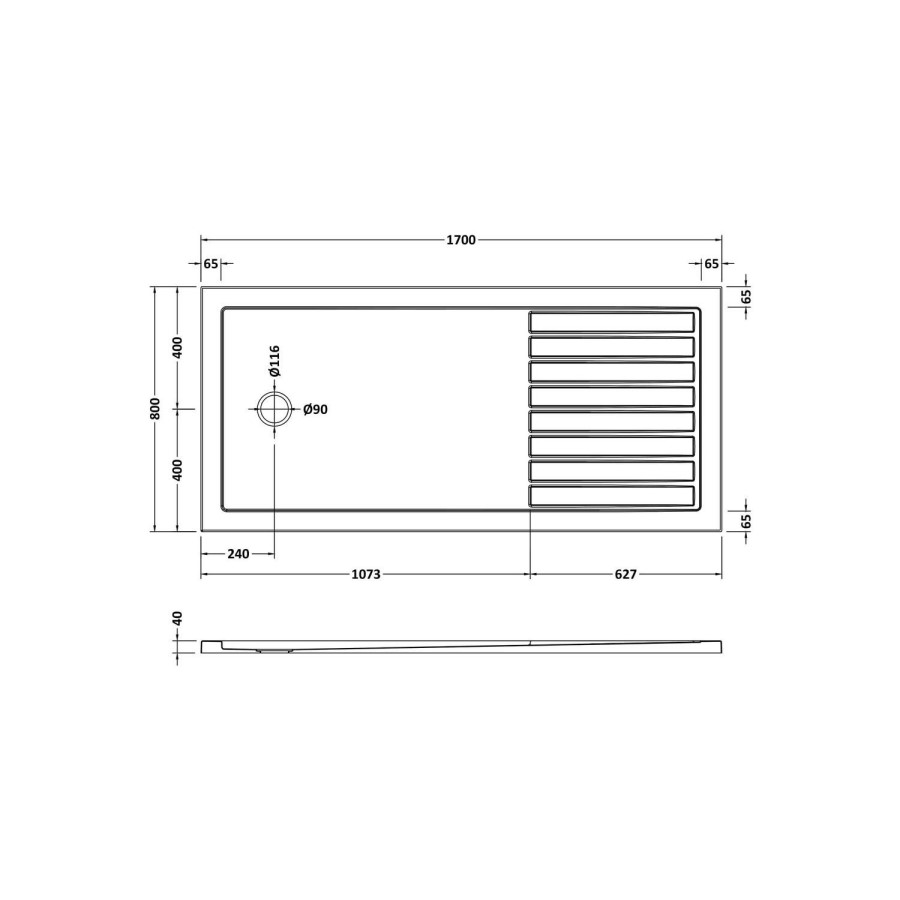1700 x 800mm Brass Walk in Shower Enclosure Suite with Toilet and Basin - Corvus