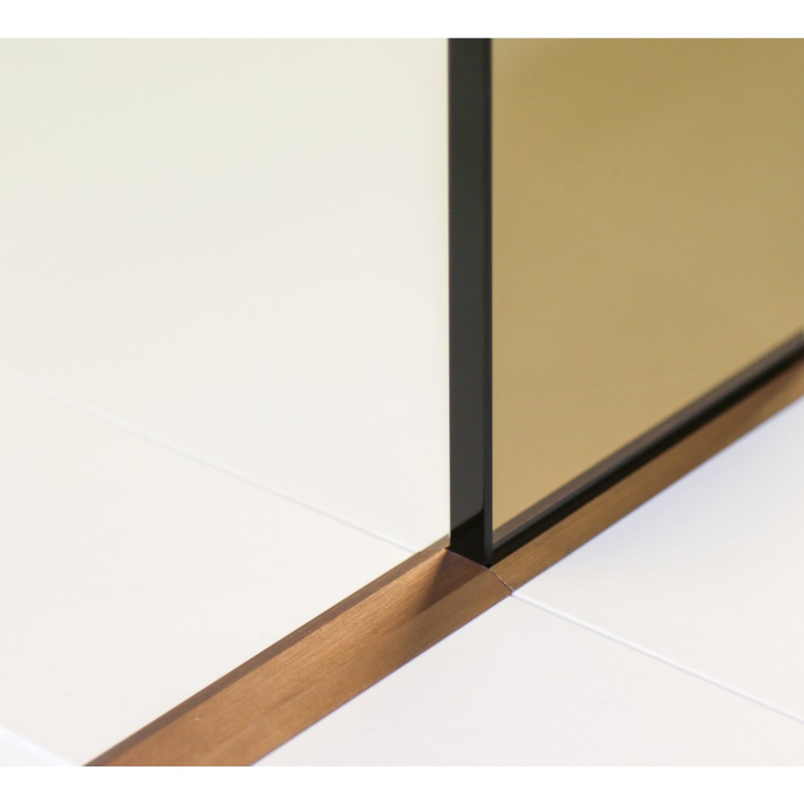 700mm Bronze Shower Screen for Wet Room & Walk In Shower with 350mm Hinged Flipper Return Panel – Live Your Colour
