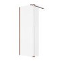 900mm Brushed Bronze Shower Screen for Wet Room & Walk In Shower with 300mm Hinged Flipper Return Panel - Corvus