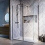 1600x800mm Gunmetal Grey Grey Walk-In Shower Screen Enclosure with Fixed Return Panel – Corvus