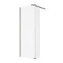 700mm Gunmetal Grey Shower Screen for Wet Room & Walk In Shower with 300mm Hinged Flipper Panel - Corvus