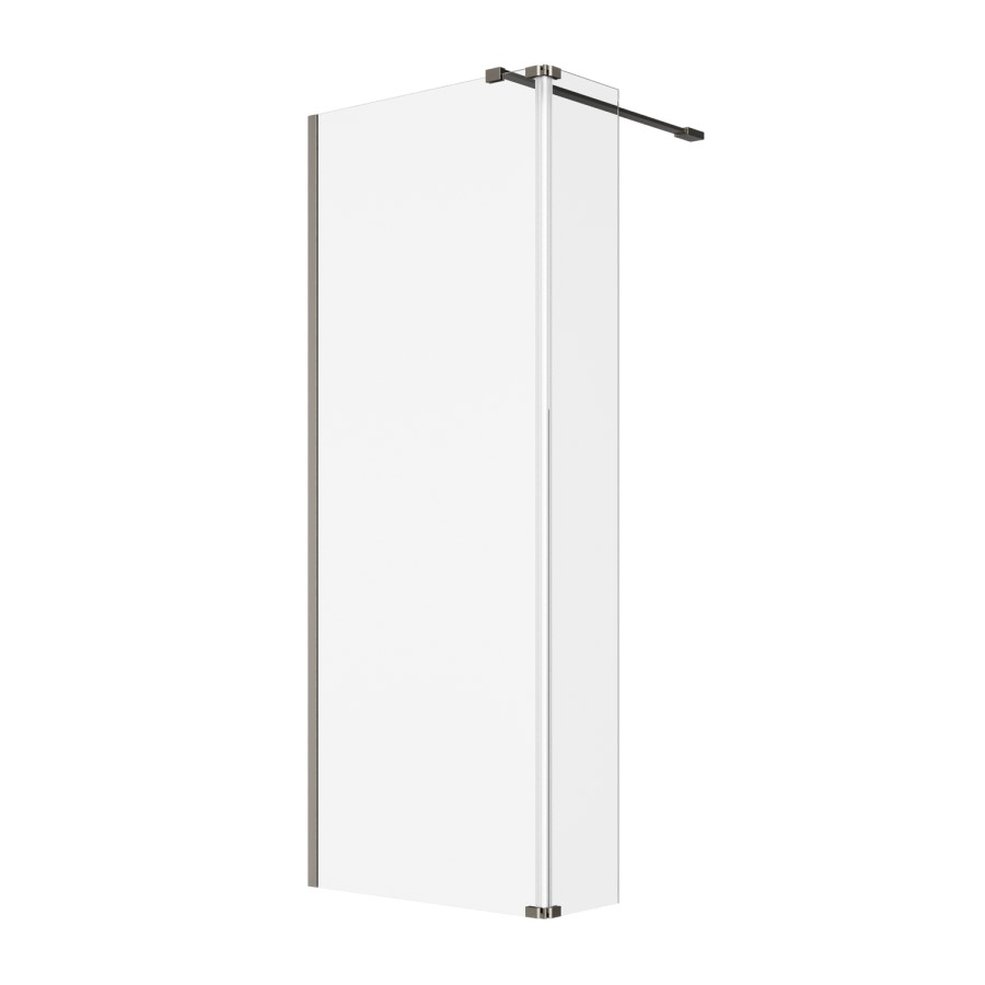 700mm Gunmetal Grey Shower Screen for Wet Room & Walk In Shower with 300mm Hinged Flipper Panel - Corvus