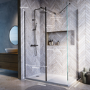 1400x900mm Gunmetal Grey Walk-In Shower Screen Enclosure with Fixed Return Panel – Corvus