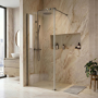 800mm Gunmetal Grey Grey Shower Screen for Wet Room & Walk In Shower with 300mm Hinged Flipper Return Panel - Corvus