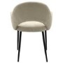 Rectangular Black Wooden Dining Table Set with 4 Beige Upholstered Chairs - Seats 4 - Troy