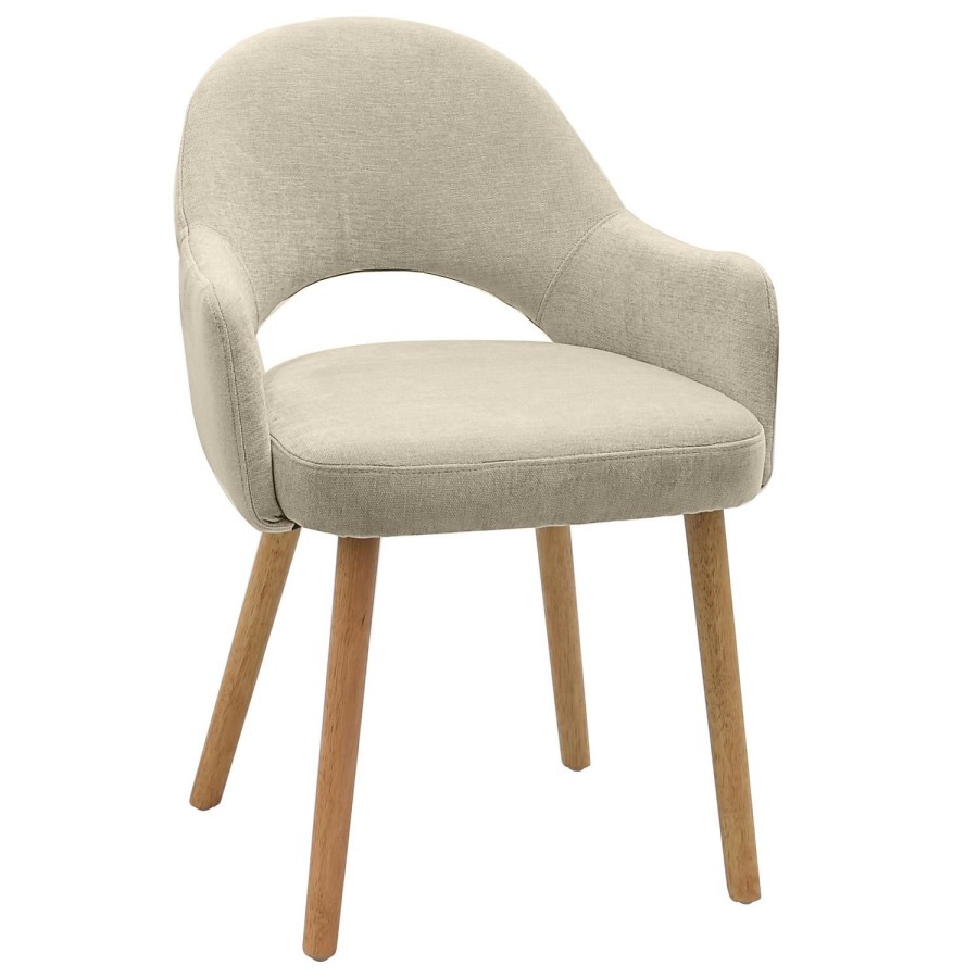 Round Oak Drop Leaf Dining Table Set with 2 Beige Upholstered Chairs - Seats 2 - Carson