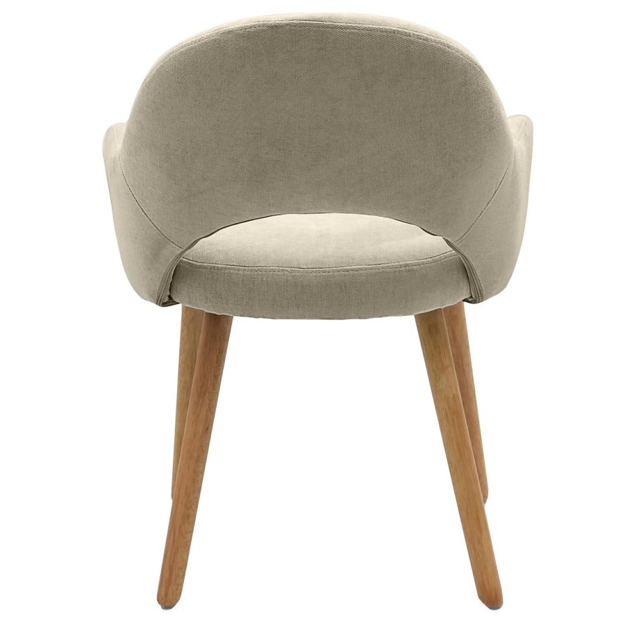 Round Oak Drop Leaf Dining Table Set with 2 Beige Upholstered Chairs - Seats 2 - Carson