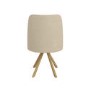 Set of 2 Beige Upholstered Swivel Dining Chairs with Oak Effect Legs - Logan