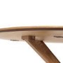 Round Oak Drop Leaf Dining Table Set with 2 Beige Upholstered Swivel Chairs - Seats 2 - Carson