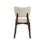 Set of 2 Beige Upholstered Dining Chairs with Walnut Legs - Greta