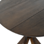Round Walnut Drop Leaf Dining Table Set with 4 Beige Faux Leather Chairs - Seats 4 - Carson